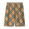 Burberry Men Check Print Bermuda Swimsuit In Beige