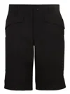 Burberry Relaxed-fit Green Shorts With Elastic Waistband In Black