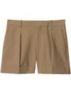 Burberry Pleated Cuffed Shorts In Brown