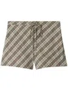 Burberry Check Cotton Pyjama Shorts In Nude
