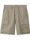 Burberry Beige Cargo Shorts With Motif In Quill