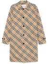 Burberry Men Embroidered Polyester Trench Coat In Sand Ip Check