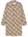 Burberry Men Embroidered Polyester Trench Coat In Sand Ip Check