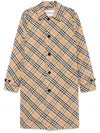 Burberry Men Embroidered Polyester Trench Coat In Sand Ip Check