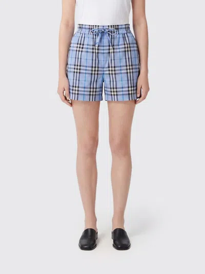 Burberry Mini Unisex Shorts In Blue