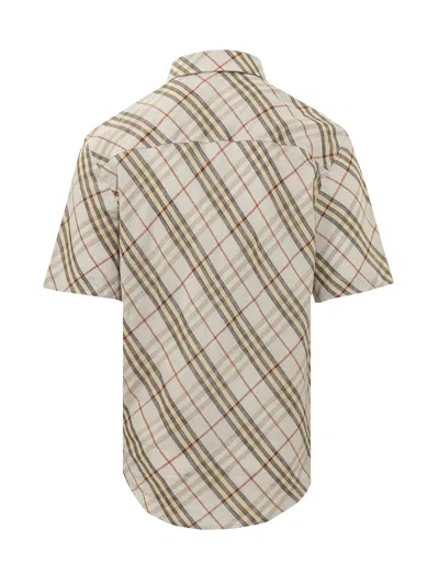 Burberry Short-sleeve Checked Shirt In Pebble