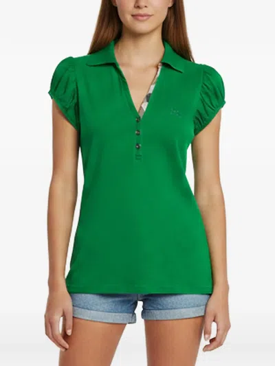 Pre-owned Burberry Short-sleeve Polo Top In Green