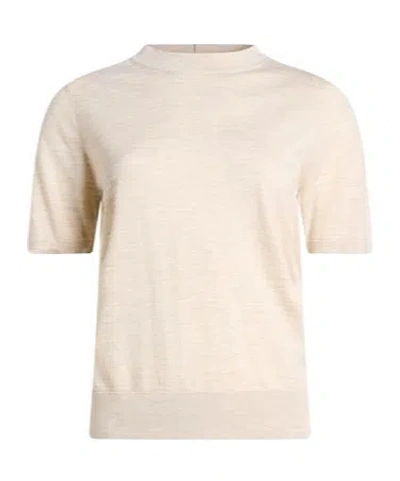 Burberry Short-sleeved Knitted Sweater In Neutral