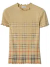 Burberry Womens Sand Ip Check Gradient-check Stretch-cotton Top In Yellow