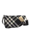 Burberry Embroidered Fabric Shield Crossbody Bag In Black