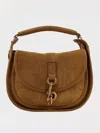 Burberry Small Clip Messenger Bag Suede Finish In Brown