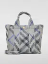 Burberry Check Knit Mini Tote Bag In Green