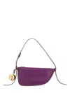 Burberry Ekd Nappa Leather Mini Sheild Sling Bag In Purple