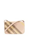 Burberry Snip Check Jacquard Flap Shoulder Bag In Teacup