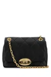 Burberry Black Quilted Crossbody Bag With Ekd Plaque On The Front And Chain-link Shoulder Strap In Leather Wo In Black