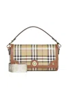 Burberry Medium Note Coated Canvas Crossbody Bag In Briarbrown