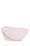 Burberry Mini Pink Leather Micro Shield Shoulder Handbag In Cameo