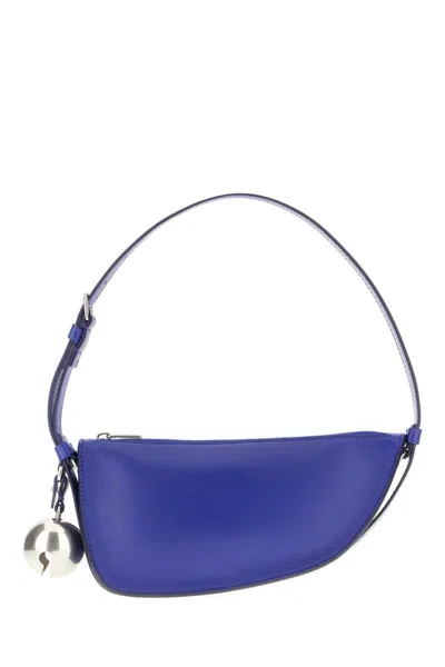 Burberry Medium Shield Blue Leather Bag In Knight
