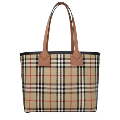 BURBERRY BURBERRY BORSE A SPALLA DONNA TESSUTO BEIGE/NERO