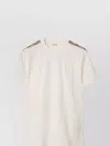 Burberry T-shirt With Check Details In Grey
