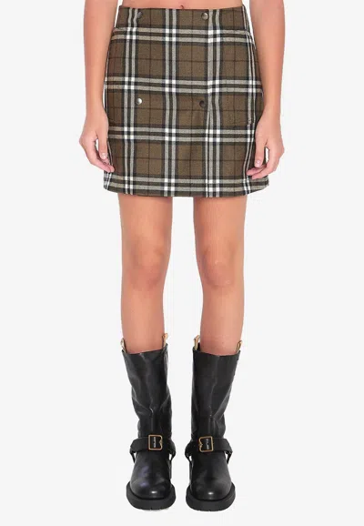 BURBERRY SHRUB CHECK-PATTERN MINI SKIRT