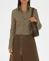 Burberry Check Cotton Shirt Cuffed Sleeves In Oxide Ip Check