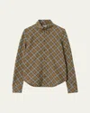 Burberry Shrunken Check Button-down Shirt In Multi
