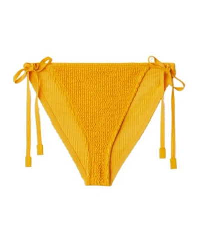 Burberry Side-tie Bikini Briefs In Yellow