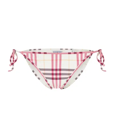 Burberry Sidetie Bikini Bottoms In White