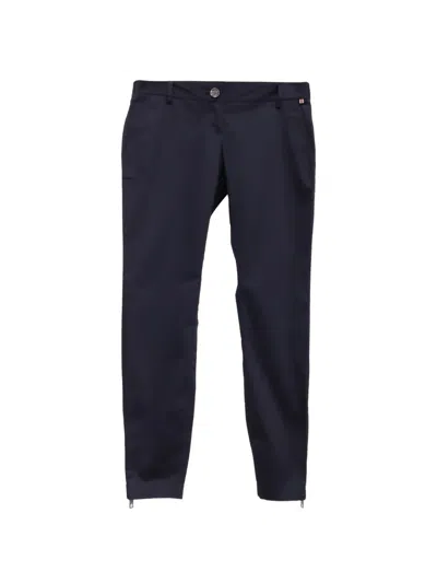 Pre-owned Burberry Side-zipped Accent Trousers In Blue