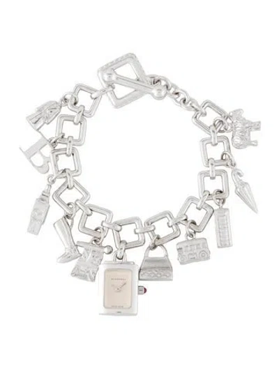 Pre-owned Burberry Signature Charm Bracelet, 14mm In Multicolor