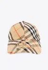 Burberry Bias Check Baseball Hat In Beige