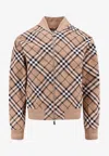 Burberry Signature Check Harrington Bomber Jacket In Beige