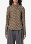 Burberry Ered Shirt With Button-down Collar In Multicolor