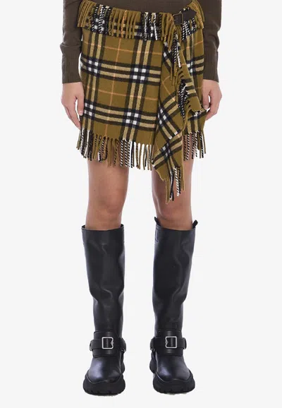 BURBERRY SIGNATURE CHECK MINI SCARF SKIRT