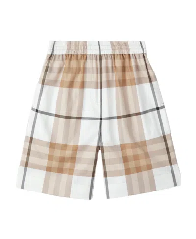 Burberry Signature Check-print Shorts In Nude
