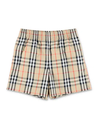 Burberry Signature Check Swim Shorts For Boys In Multi