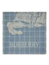 Burberry Signature Knight Motif Scarf In Blue