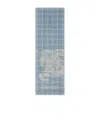 Burberry Equestrian Knight Design Check Wool Scarf In Gray