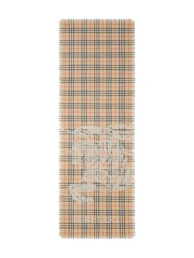 Burberry Signature Knight Motif Scarf In Neutrals