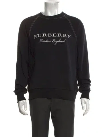 Pre-owned Burberry Signature Logo Crew Neck Sweatshirt In Black