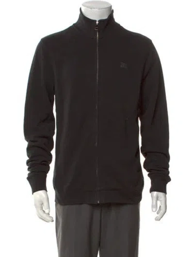 Pre-owned Burberry Signature Logo Mock Neck Sweatshirt In Black