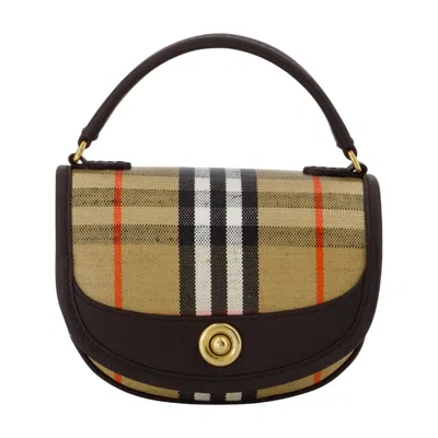 Burberry Signature Striped Wool Shoulder Bag In Brown