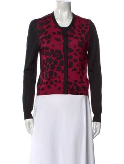 Pre-owned Burberry Silk Animal Print Sweater In Black