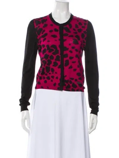 Pre-owned Burberry Silk Animal Print Sweater In Multi