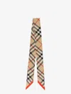 Burberry Silk Bandeau Featuring Check Motif In Brown