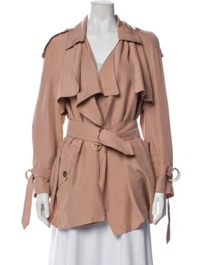 Pre-owned Burberry Silk Biker Jacket In Pink