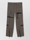 Burberry Cargo Pants Check Pattern In Silk Blend In Brown
