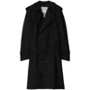 Burberry Double-breasted Belted Trench Coat In Black