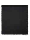 Burberry Wide Check Wool Silk Scarf In Black